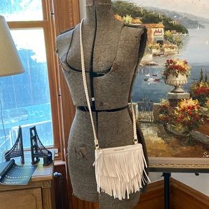 5 for $25! Off white fringe crossbody bag